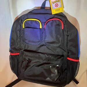 Pokemon X Target. Kids Black Adventure Backpack with Yellow, Red and Blue Trim